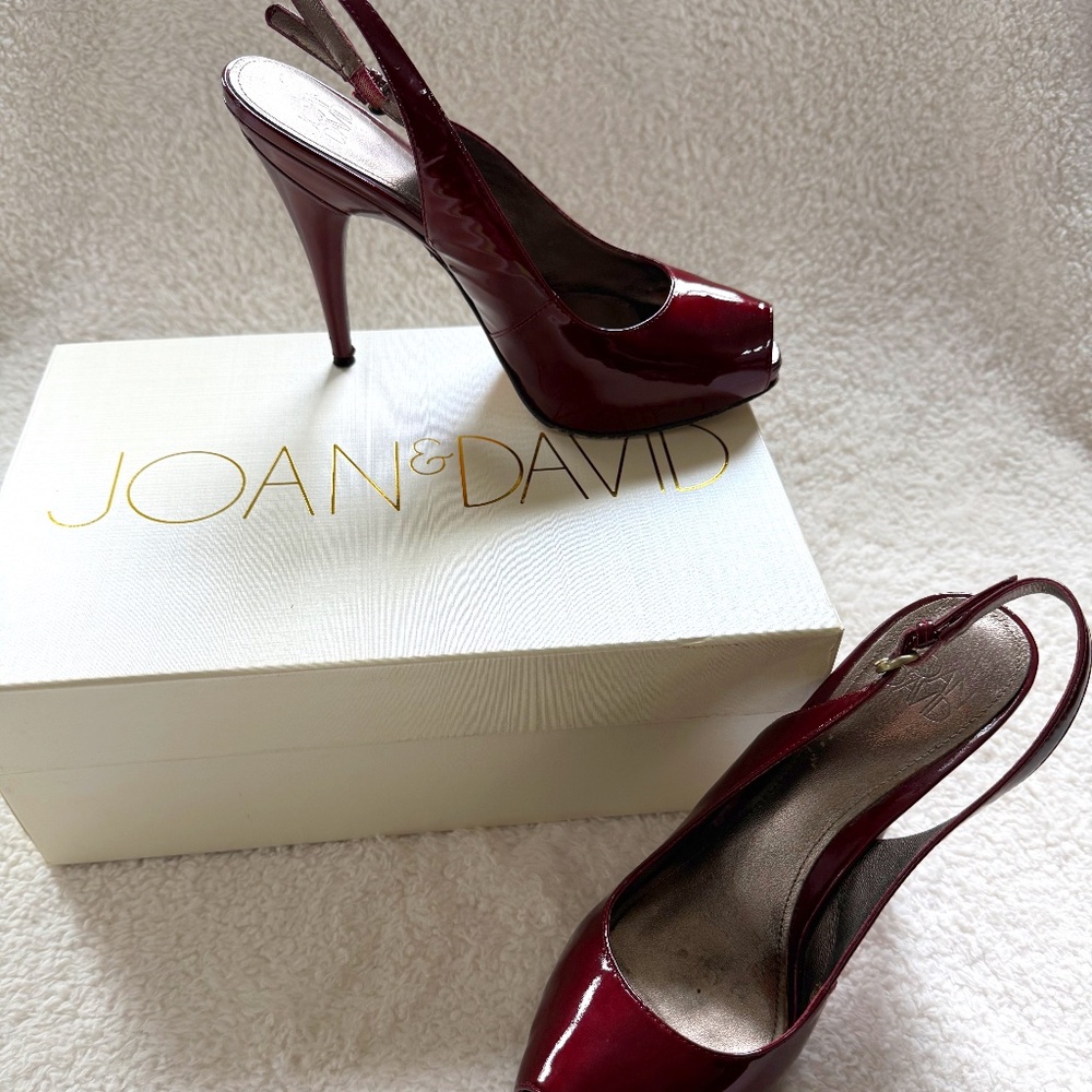 Joan & David Candyapple Red Peep toe Shoe - Size 6.5